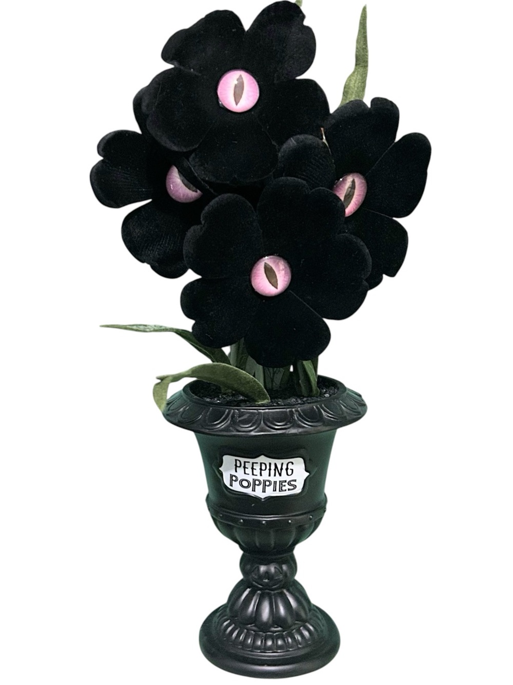 Target Hyde and Eek! Ghoulish Garden Peeping Poppies Faux Plant Black Purple 18”